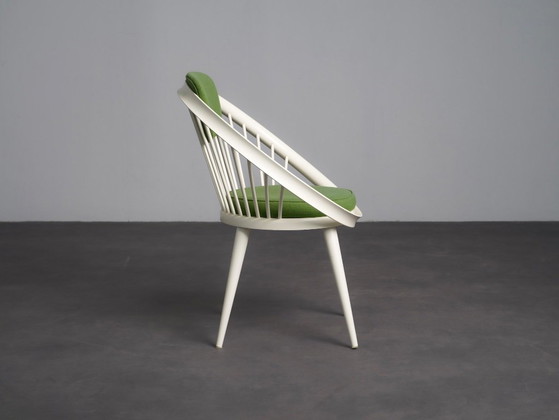 “Circle” Chair by Yngve Ekström for Swedese, Sweden, 1960s, Yngve Ekstrom, Armchairs, Wood, White, Vintage (photo 3 of 9)