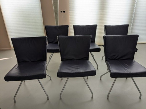 6 leather dining chairs by Harvink type "Zara"