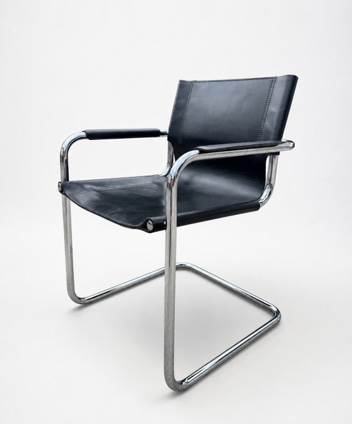 Set di cantilever originali Phasem S34 – Fasem, eetkamerstoelen, Leather, Metal