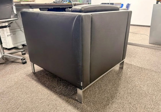 Poltrone, Pelle Nera, Walter Knoll, polished steel, Nero, Modern (foto 5 di 5)