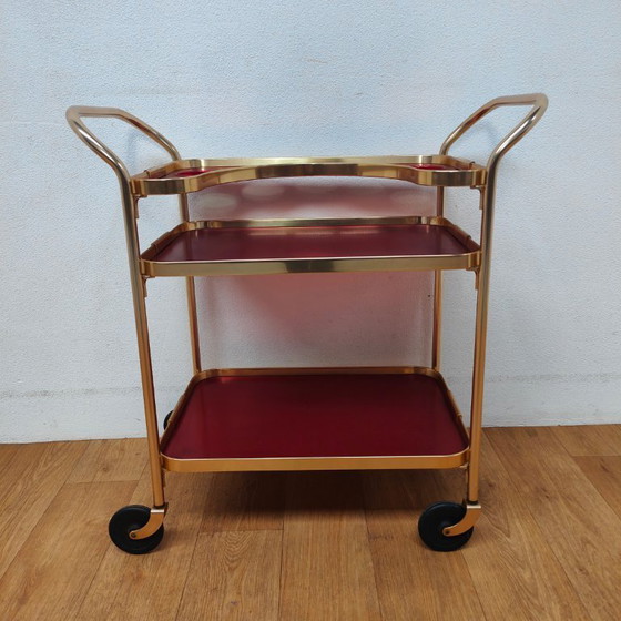 Image 1 of Vintage Barcart trolley drinks cart serving trolley Kaymet 