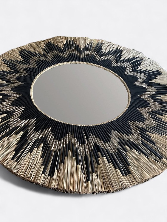 Image 1 of Grand miroir artisanal XXL en Roseau