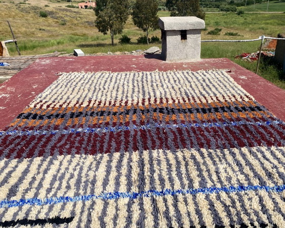 Image 1 of Large Vintage Moroccan Boujaad Rug 332x244 cm – Handmade Berber Wool Rug – Earth Tone Tribal Carpet – Boho Modern Statement Rug