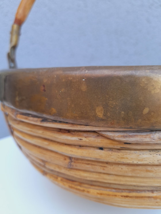 Cesto in rattan e ottone, 1970 – Oggetti decorativi, Brass (photo 10 of 12)