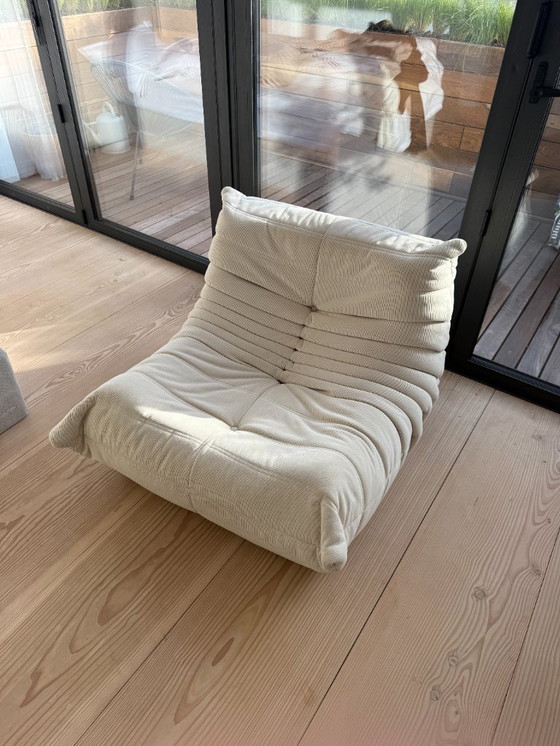 Image 1 of Modular Lounge Set in Togo Style – 2x Armchair + Ottoman – Corduroy