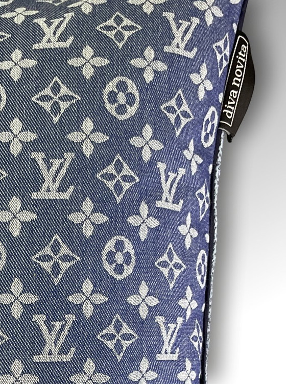 Image 1 of Louis Vuitton - Set of 2 new pillows made of Louis Vuitton cotton jeans