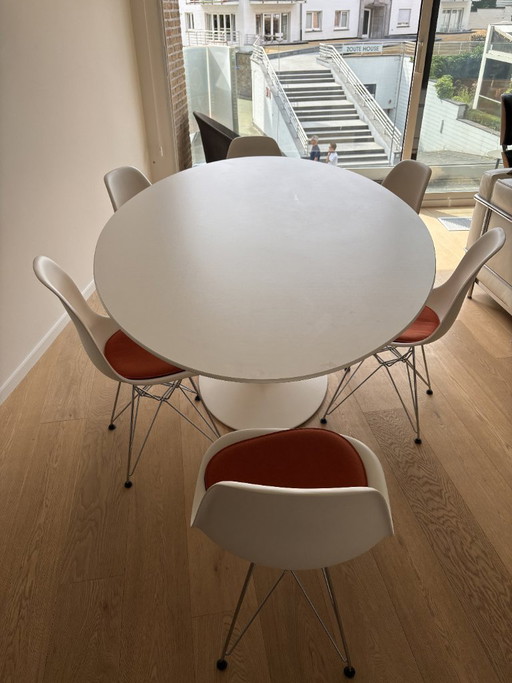 7x Vitra Eames DSR Chair – eetkamerstoelen, Metal, Plastic