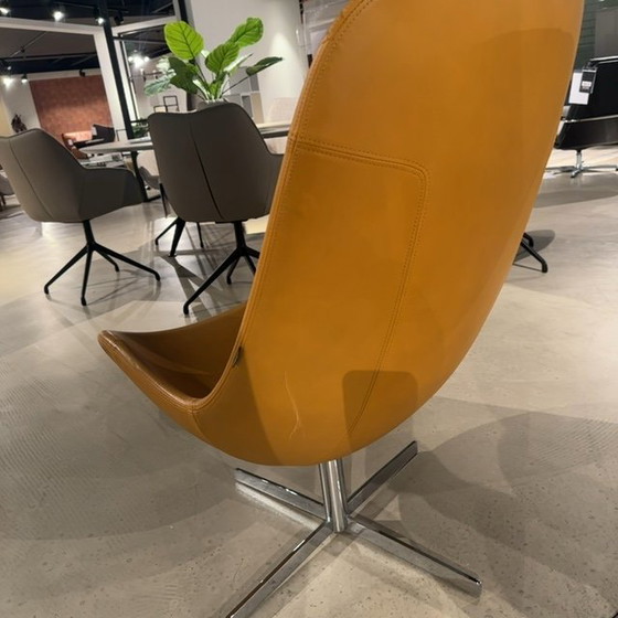 Image 1 of Gelderland 7400 swivel armchair with footstool