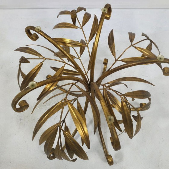 Image 1 of Mesa auxiliar Hans Kögl, años 60, dorada, estilo Hollywood Regency