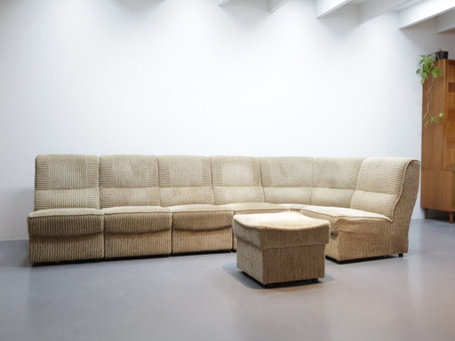 Modulsofa im Vintage-Stil | sandfarben | 7-teilig