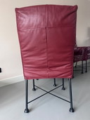 4 fauteuils en cuir bordeaux Montis Chaplin