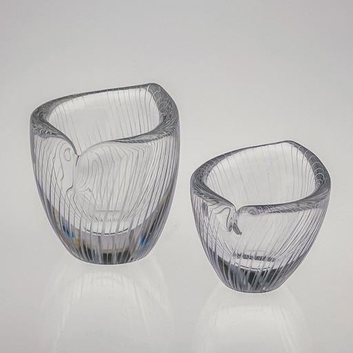 Tapio Wirkkala, Crystal Art-Object, Model 3132 in two sizes, Iittala 1954 & 1957