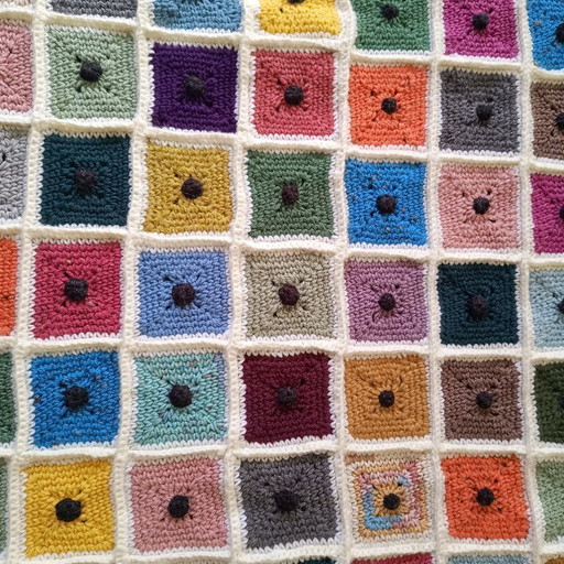 Coperta colorata all'uncinetto