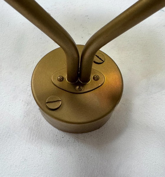 Image 1 of Pair of vintage double wall lights, Hans-Agne Jakobsson model V 149/2, brass and smoked glass, Sweden, 1970