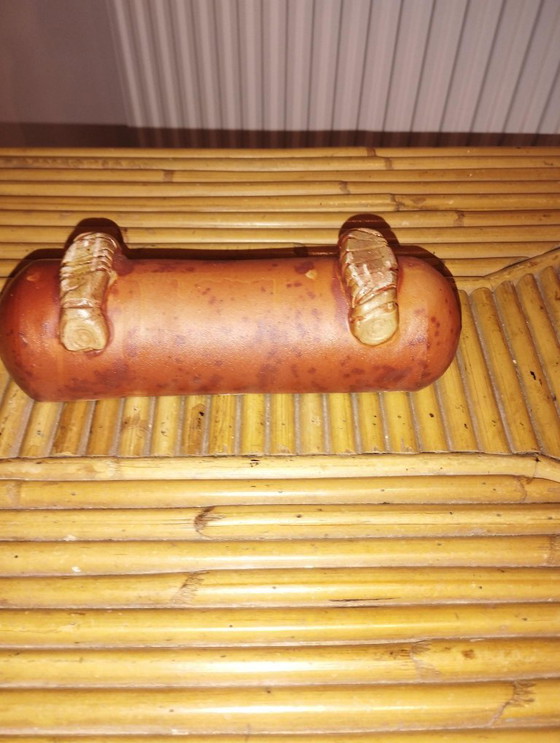 Image 1 of Vintage stenen doos met handgegraveerde decoratie