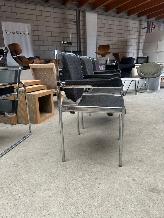 Image 1 of Vintage Schöder & Henzelmann tubular frame stackable chairs (more in stock)