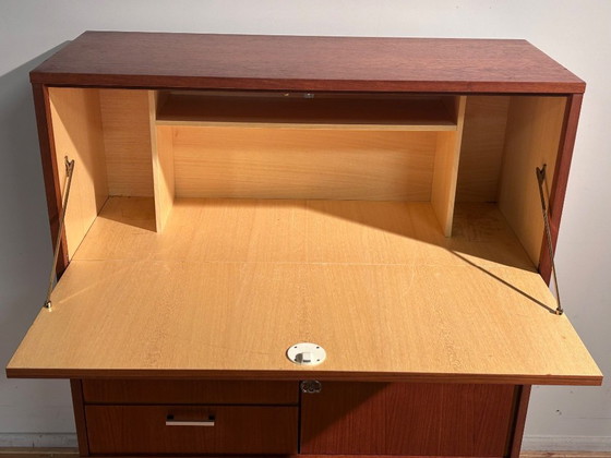 Image 1 of Vintage secretaire in teak, midboard sixties
