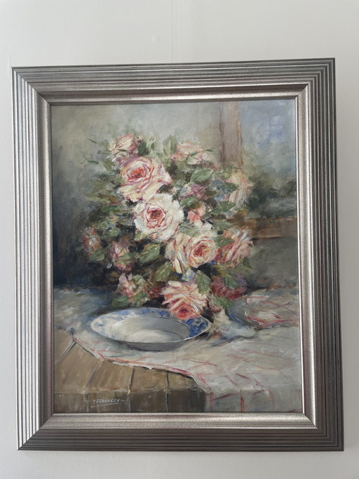 Romantisch schilderij roze rozen