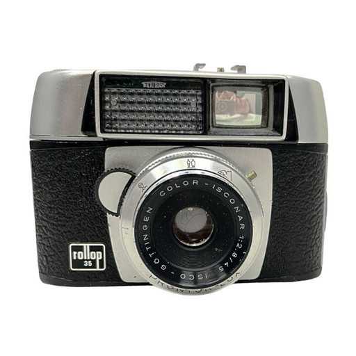Fotocamera tedesca Rollop 35 Isco Göttingen Color-Isconar 2.8/45, anni '60, funzionante.