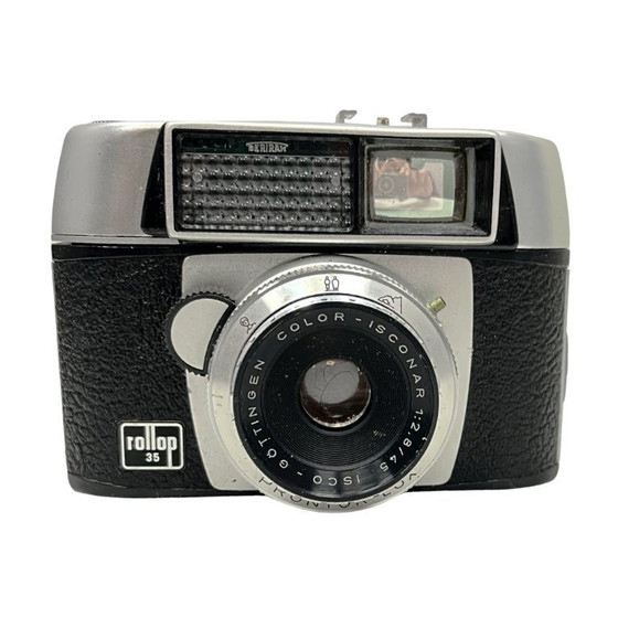 Image 1 of Cámara alemana Rollop 35 Isco Göttingen Color-Isconar 2.8/45, de la década de 1960, en funcionamiento.