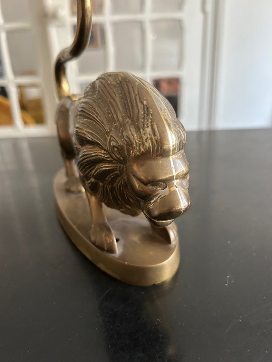 Image 1 of Vintage Brass "Lion" Lamp