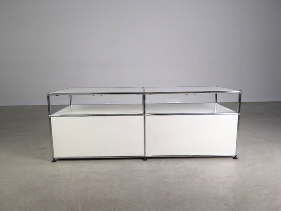 Image 1 of Origineel USM Haller dressoir wit 2x2 TV-plank Fritz ladekast