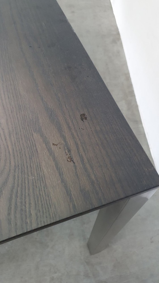 Image 1 of Arco Tisch aus reiner Eiche, geräuchertem Edelstahl, niederländisches Design, 210 x 90