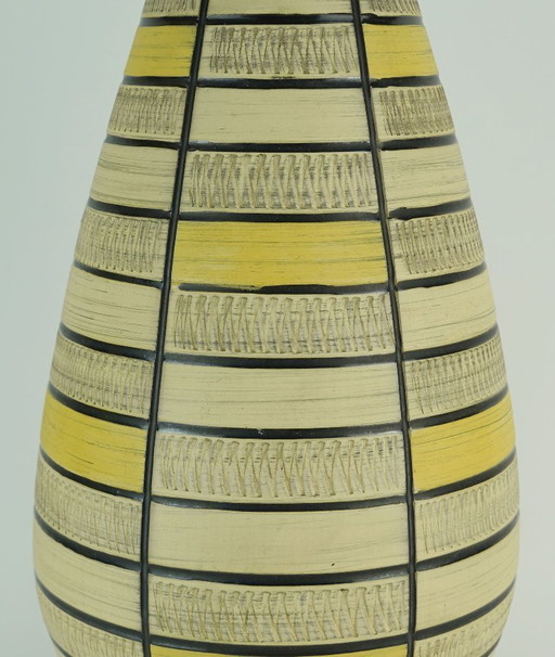 large west german mid century vase 1950s FLOOR VASE model no. 103/40 with scraffito decoration