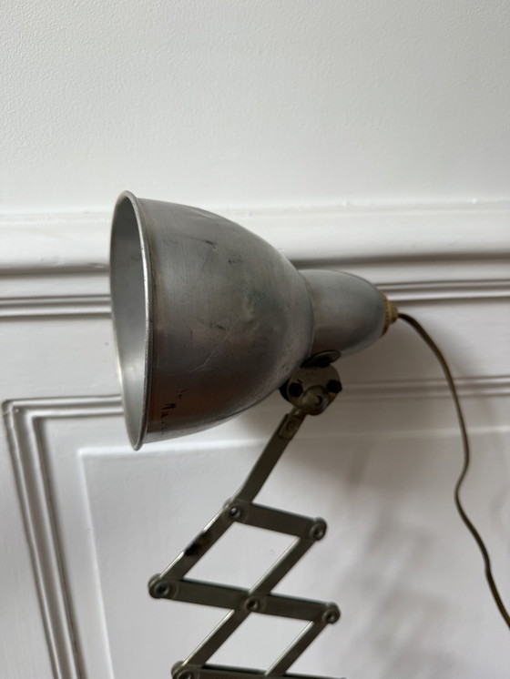 Image 1 of Mazda zigzag verchroomde vintage industriële werkplaatslamp