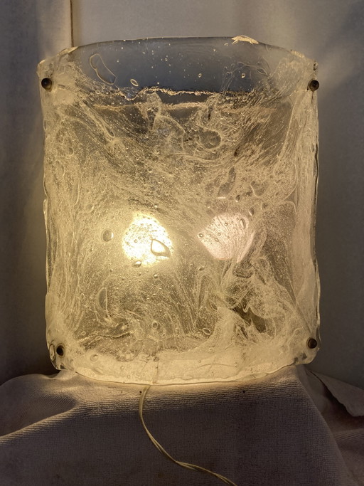 Vintage Murano Glass Wall Sconce with Ice Effect, Vintage 70s – wandlampen