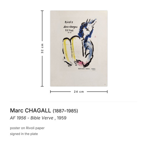 Image 1 of Marc CHAGALL AF 1956 - Póster Bible Verve 1959