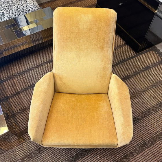 Fauteuil van Guy Besnard, 1960, Fluweel, Geel (foto 7 van 9)