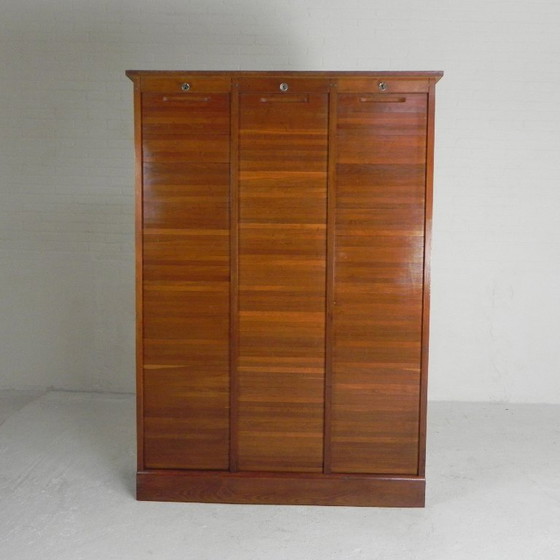 Image 1 of Eichenschrank mit Rollläden und 3 Rollläden, 180 cm hoch, 1950er Jahre