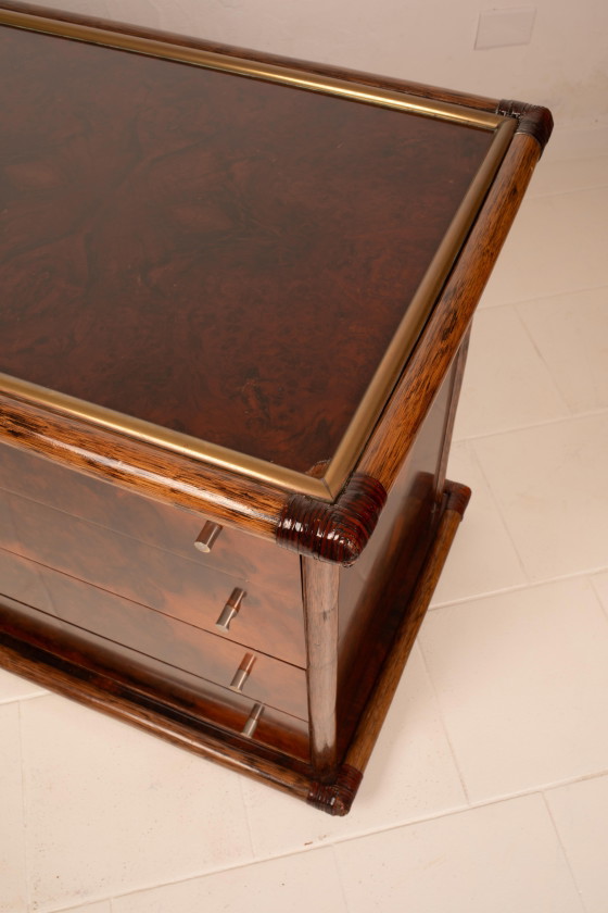 Alberto Smania Marango Cassettiere in radica e bambù Studio Smania – Leather, Brass, Italian Design (photo 21 of 26)