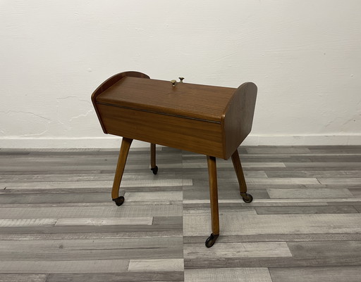 Vintage teak Danish sewing trolley