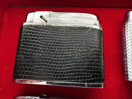 Image 1 of Lot of 10 Vintage Silver Match Lighters - Brother Lite - Ronson-Hadson