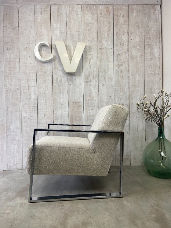 Image 1 of Designfauteuil van verchroomd roestvrij staal