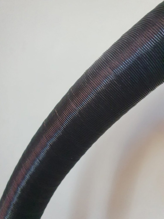 Image 1 of Lampe de lecture noire vintage des années 80 avec abat-jour ajouré.