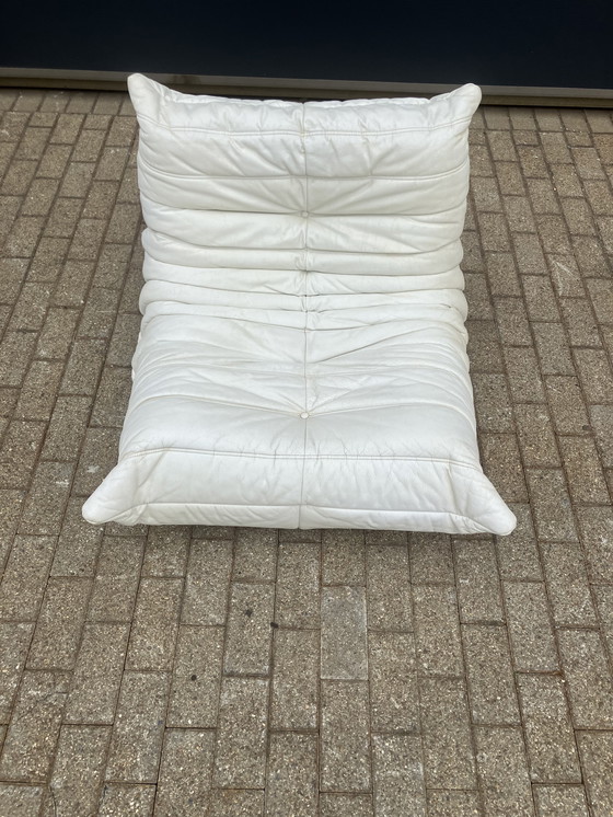 Image 1 of 100% autentico Ligne Roset Togo 1 posto, pelle bianco sporco '87