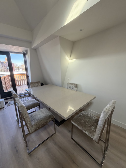 Massif wood dining table with 6 chairs 