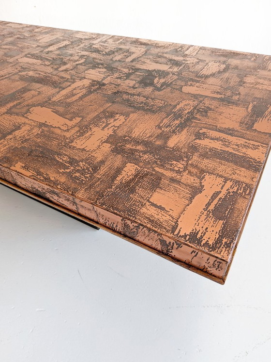 Image 1 of Brutalistischer, kupferplattierter Couchtisch von Heinz Lilienthal, 1970er Jahre
