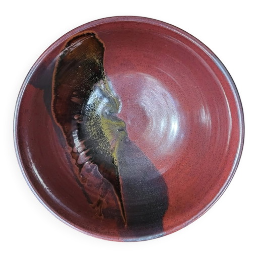 XXL stoneware salad bowl by Jean Cacheleux / Puisaye