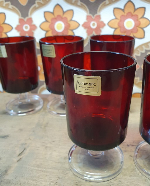 1839 Vintage Luminarc Red Wine Glasses