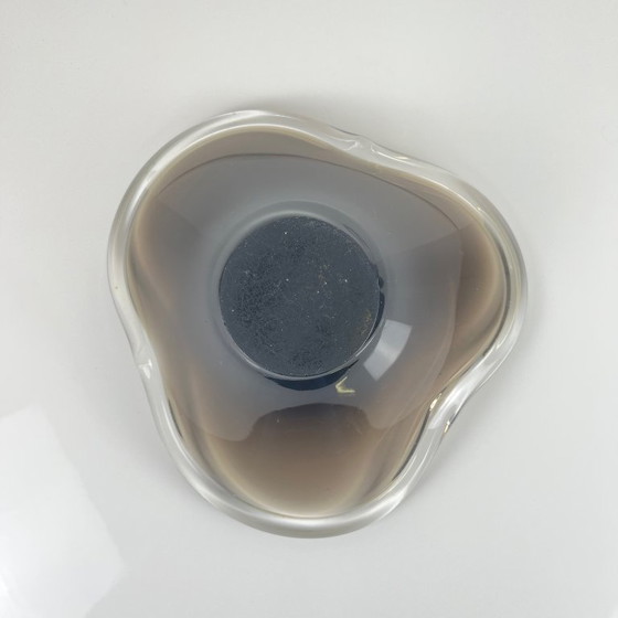 Image 1 of Free-form blown smoked glass bowl, 1970
