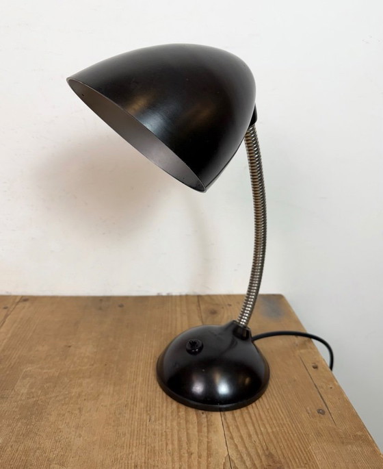 Image 1 of Vintage Brown Bakelite Gooseneck Table Lamp, 1950s