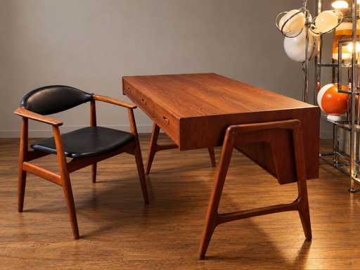 Bureau Scandinave Teck par Arne Wahl Iversen pour Vinde Møbelfabrik OMF 1960