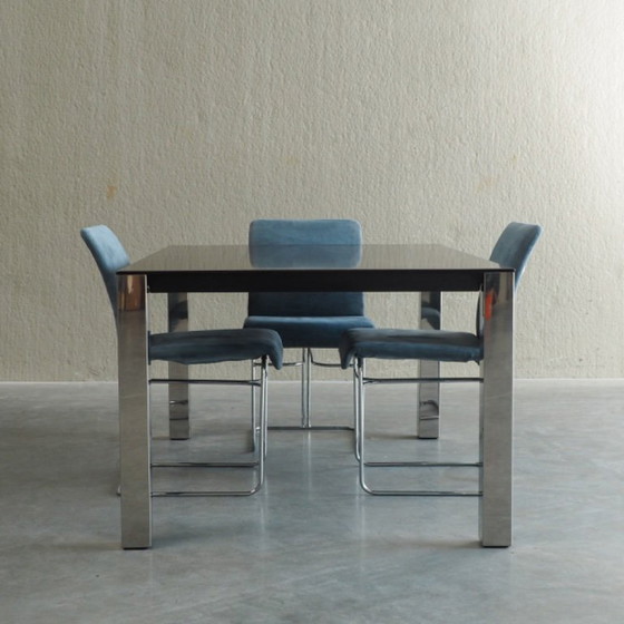 Eettafel van Giovanni Offredi voor Saporiti – Wood, Chrome (photo 21 of 21)