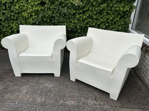 3x Kartell Bubble Club Fauteuil – Philippe Starck – Wit