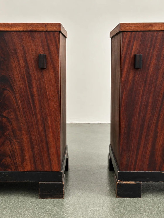 Coppia di Comodini Amsterdam School di Pander, anni '30, Legno, Nero (foto 5 di 12)