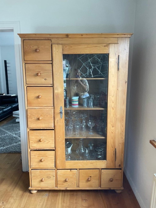 Brotschrank / Kommode Weichholz – kasten, Glass, Wood